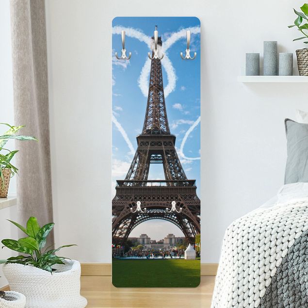 Appendiabiti pannello con architettura e skylines Parigi - Città dell'amore