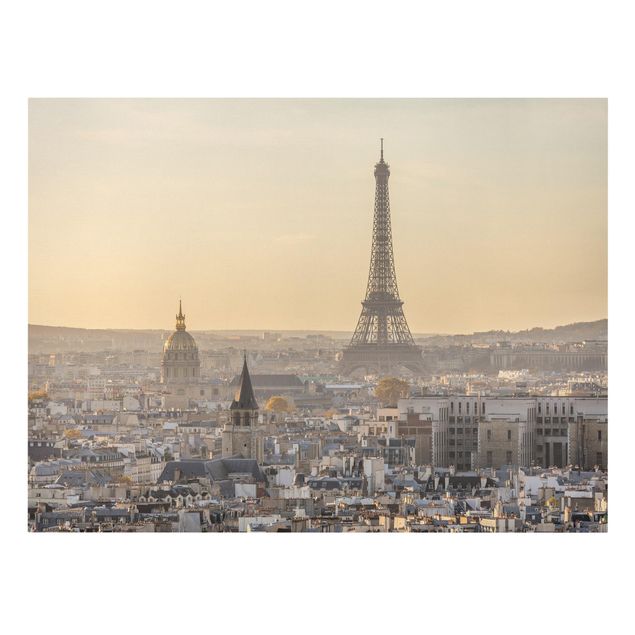 Stampa su tela vintage Parigi all'alba