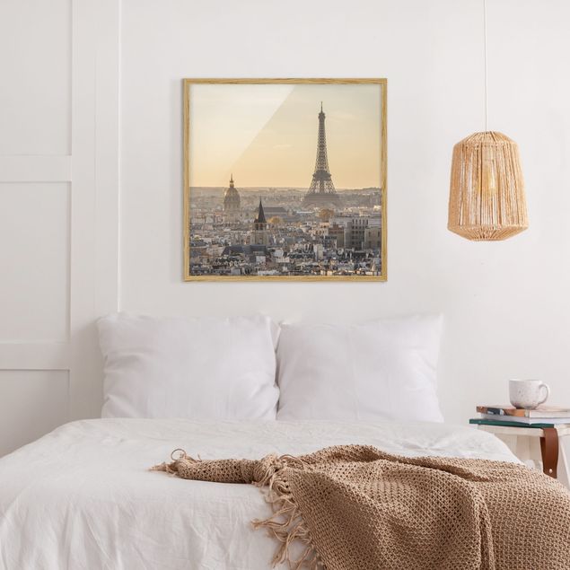 Quadri città Parigi all'alba