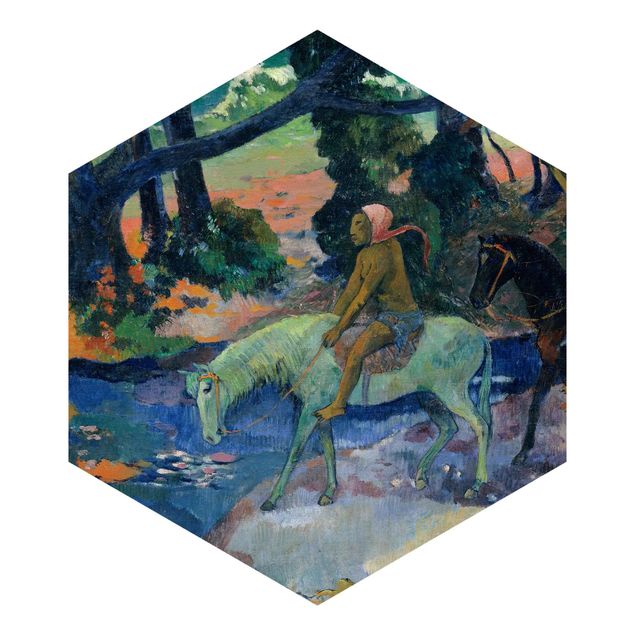 Carte da parati moderne Paul Gauguin - La fuga, il guado