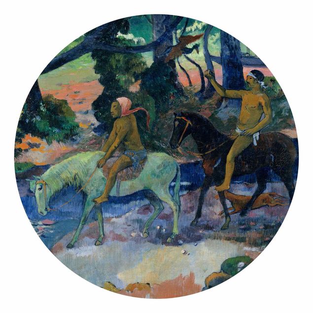 Carta da parati con cavalli Paul Gauguin - La fuga, il guado