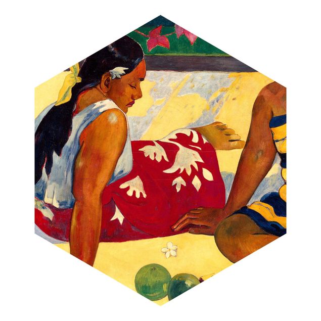 Fotomurale esagonale Paul Gauguin - Parau Api (Due donne di Tahiti)