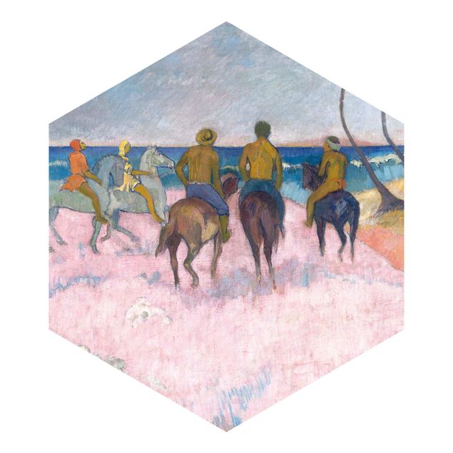 Carte da parati moderne Paul Gauguin - Cavalieri sulla spiaggia