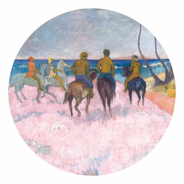 Carta da parati con cavalli Paul Gauguin - Cavalieri sulla spiaggia