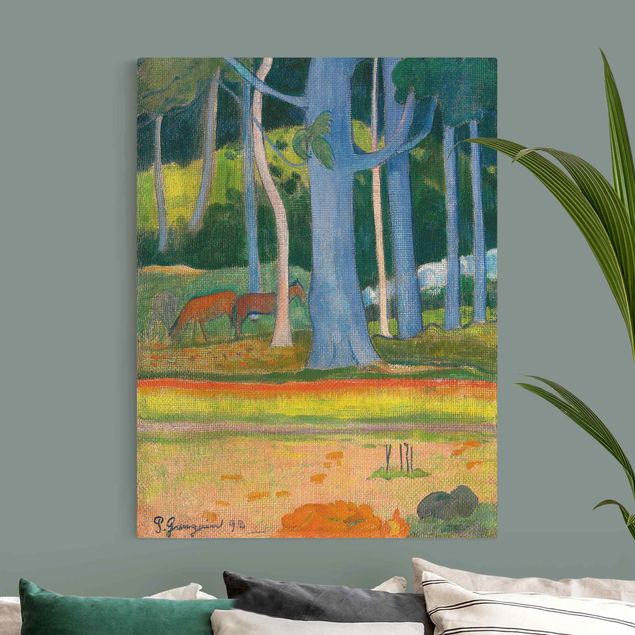 Correnti artistiche Paul Gauguin - Paesaggio con tronchi d'albero blu