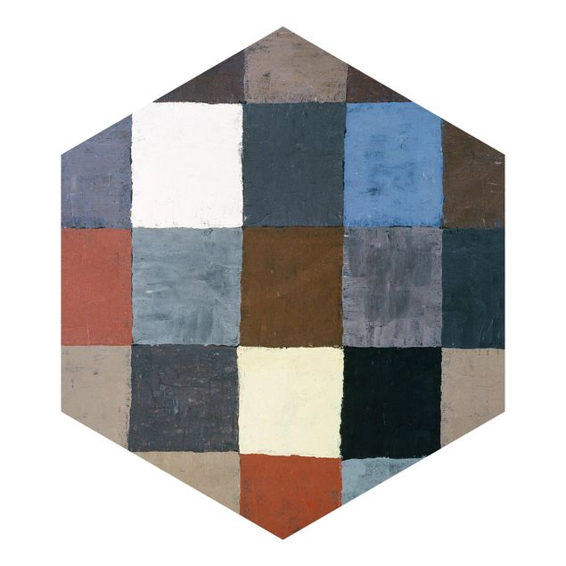 Fotomurale esagonale autoadesivo Paul Klee - Carta dei colori (su grigio)