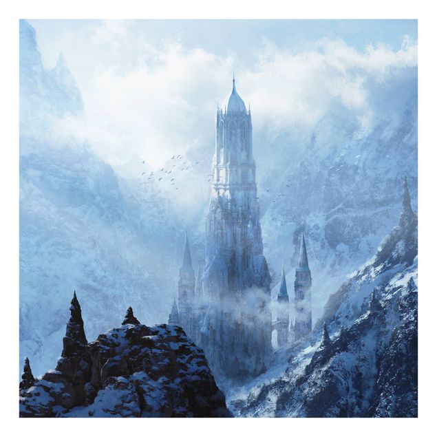 Quadri skyline  Fantastico castello nella neve
