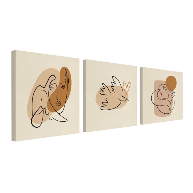 Stampe Interpretazione di Picasso - Sogno ad occhi aperti e colomba della pace