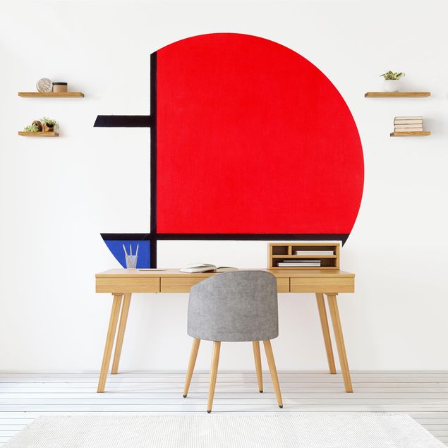Carta parati adesiva Piet Mondrian - Composizione con rosso, blu e giallo
