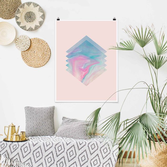 Poster astratti Acqua rosa di marmo