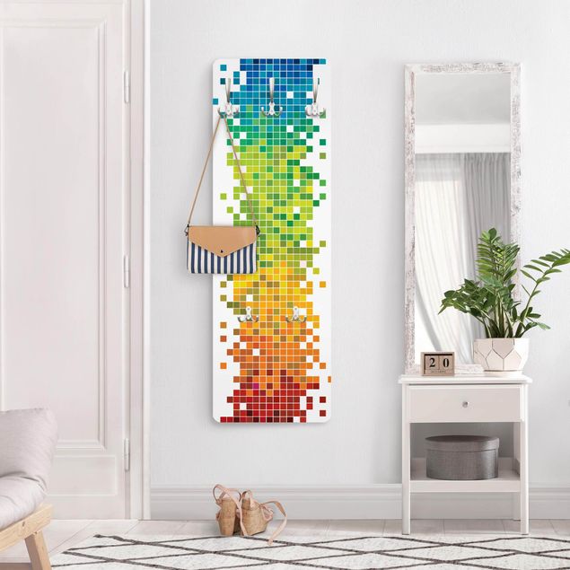 Appendiabiti pannello astratto Pixel arcobaleno