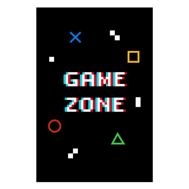 Quadro moderno Frase in pixel Game Zone