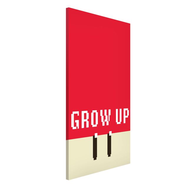 Lavagne magnetiche con frasi Frase in pixel Grow Up in rosso