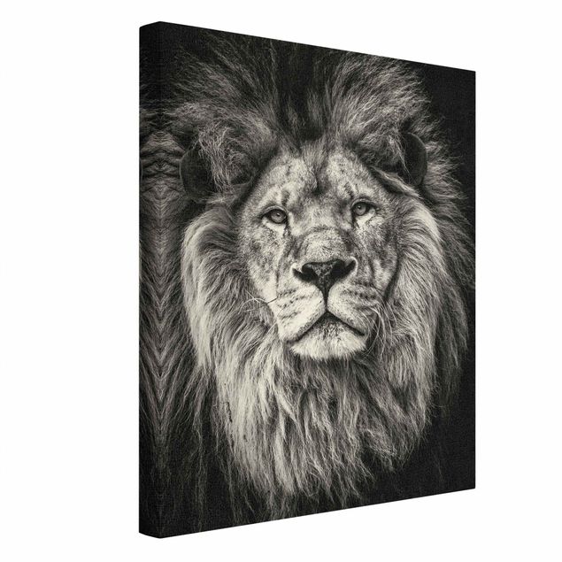 Quadri Ritratto di leone in bianco e nero