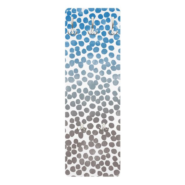 Pannello appendiabiti Motivo a punti Blu-Grigio - Gradiente di colore