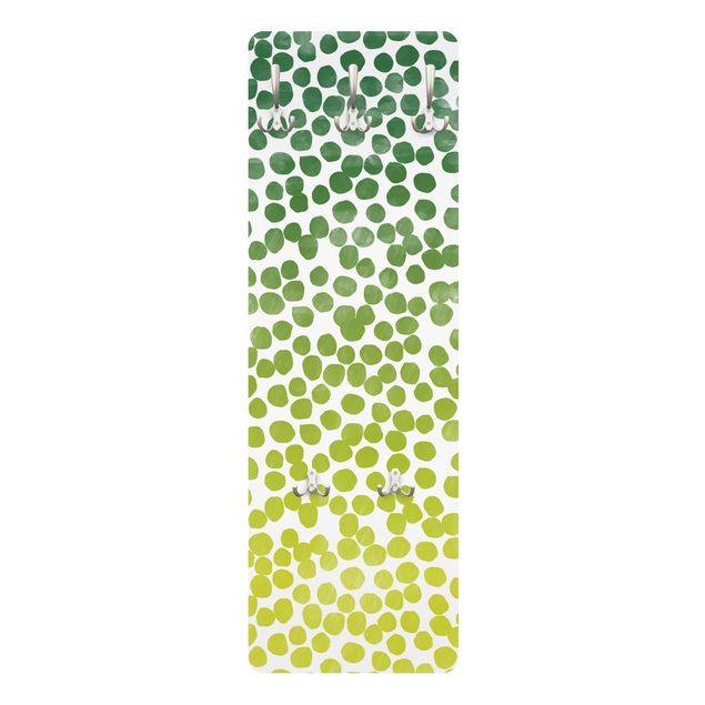 Pannello appendiabiti Motivo a punti Verde-Giallo - Sfumatura di colore