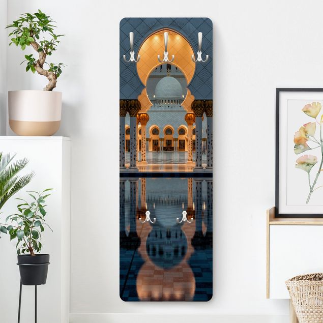 Appendiabiti pannello con architettura e skylines Riflessi nella moschea