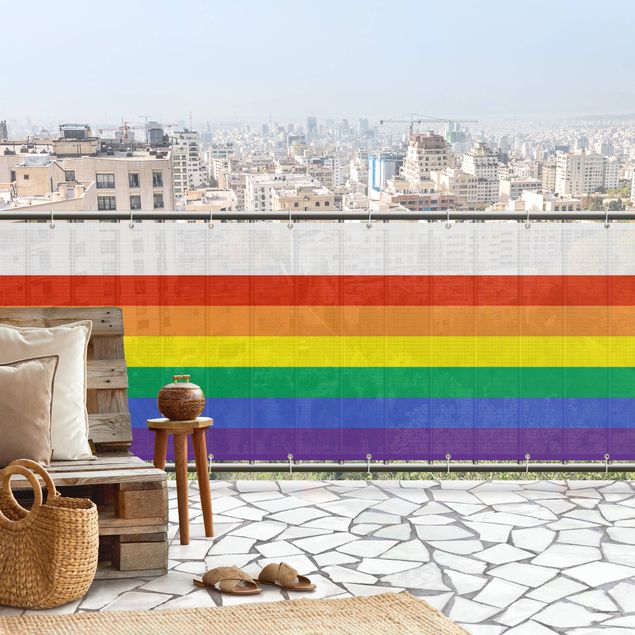 Copri ringhiera balcone Strisce arcobaleno