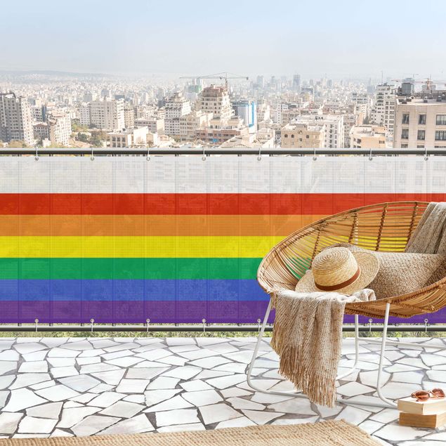 Copertura per balconi Strisce arcobaleno