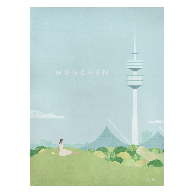Quadri blu Poster di viaggio - Monaco di Baviera