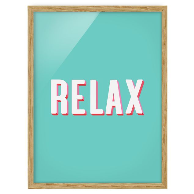 Quadri blu Relax - Tipografia su sfondo blu