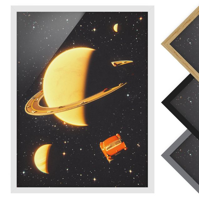 Quadri stampe Collage retrò - Gli anelli di Saturno