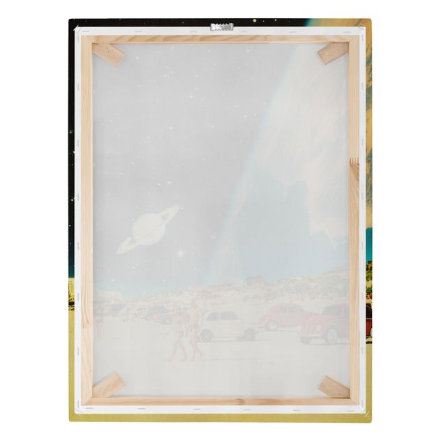 Quadro vintage Collage retrò - Spiaggia galattica