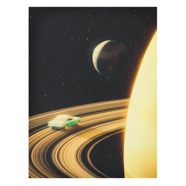 Quadri sfondo nero Collage retrò - Saturn Highway