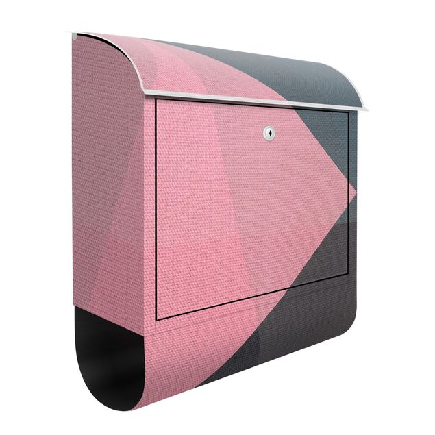 Cassette della posta con motivo astratto Geometria della trasparenza rosa