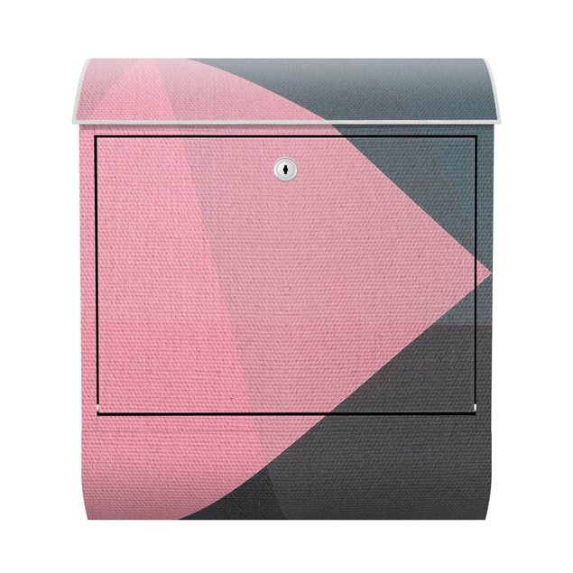 Cassette della posta rosa Geometria della trasparenza rosa