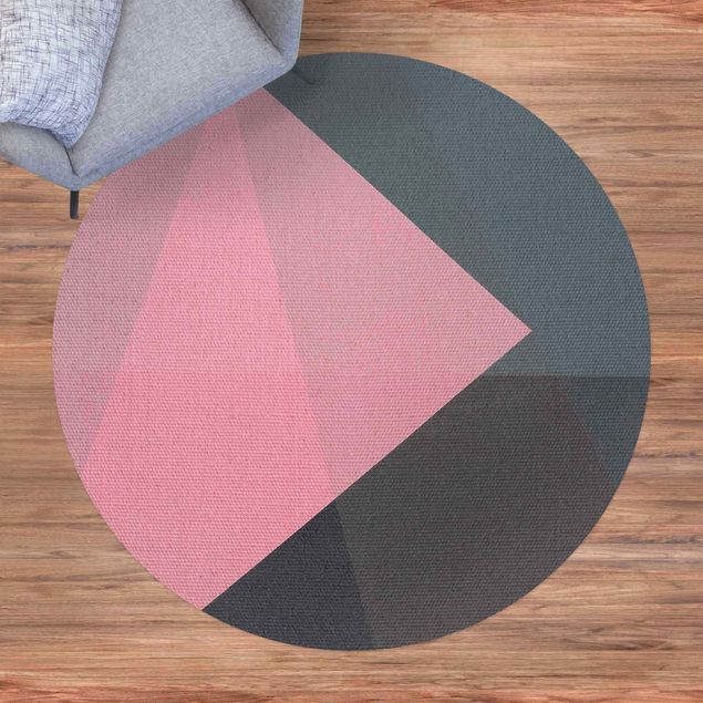 tappeti per balcone Geometria della trasparenza rosa