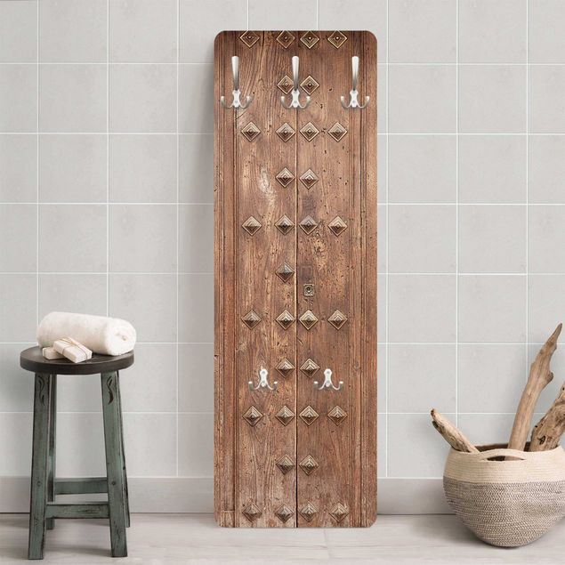 Appendiabiti pannello con disegni Porta rustica spagnola in legno