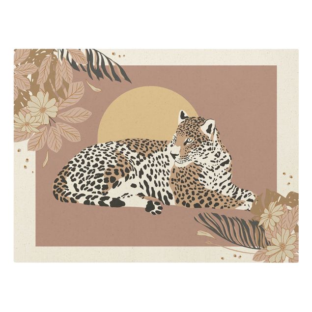 Quadri su tela Animali del Safari - Leopardo al tramonto
