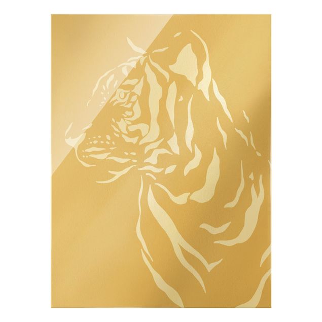 Quadri stampe Animali del Safari - Ritratto di tigre beige