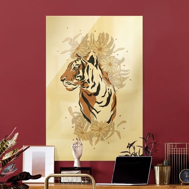 Quadri in vetro con animali Animali del Safari - Ritratto di tigre