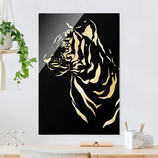 Quadri tigre Animali del Safari - Ritratto di tigre nero