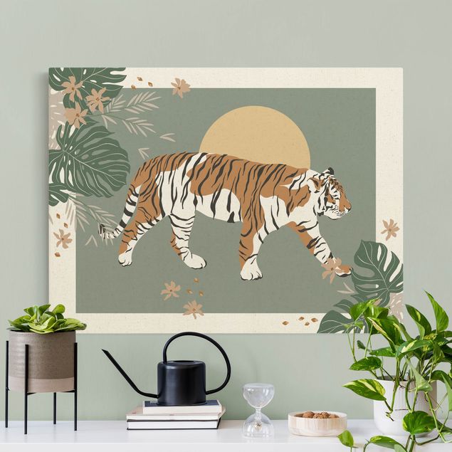 Tela tigre Animali del Safari - Tigre al tramonto