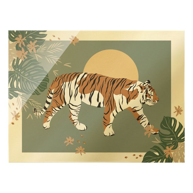 Quadri fiori Animali del Safari - Tigre al tramonto