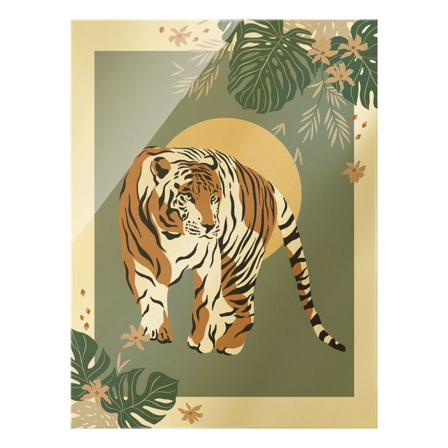 Quadro turchese Animali del Safari - Tigre