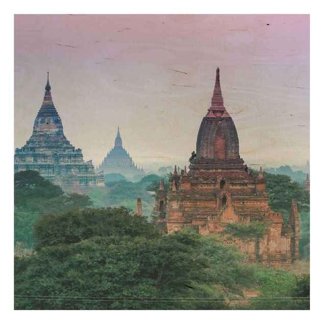 Quadri in legno con paesaggio Terreno del tempio a Bagan