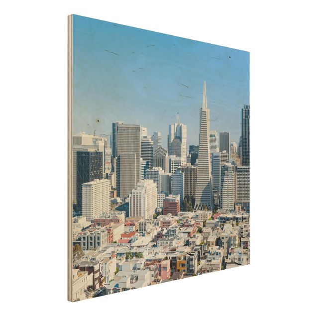 Quadri in legno con architettura e skylines Skyline di San Francisco
