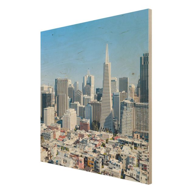 Stampe su legno Skyline di San Francisco