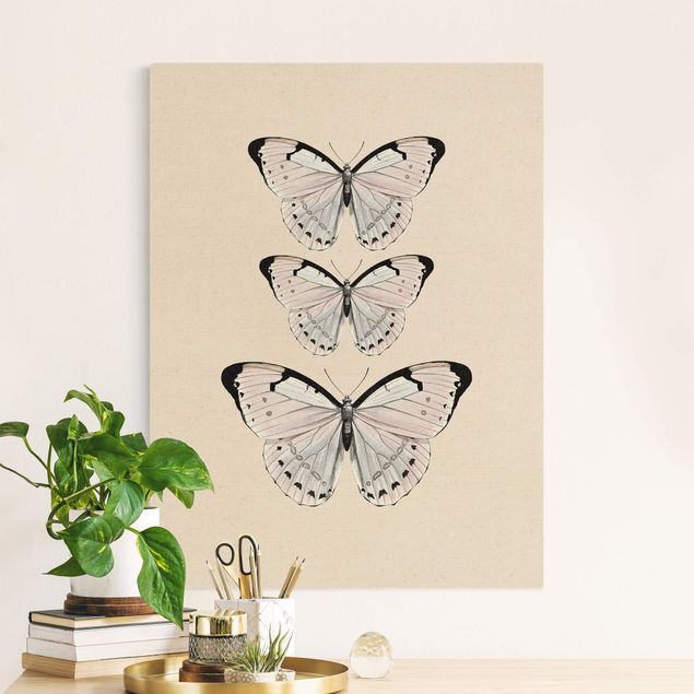 Quadri su tela con farfalle Farfalla su beige