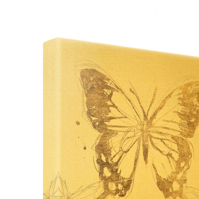 Stampe Composizioni di farfalle oro