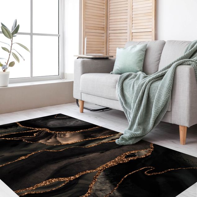 tappeto bagno nero Nero con oro glitterato