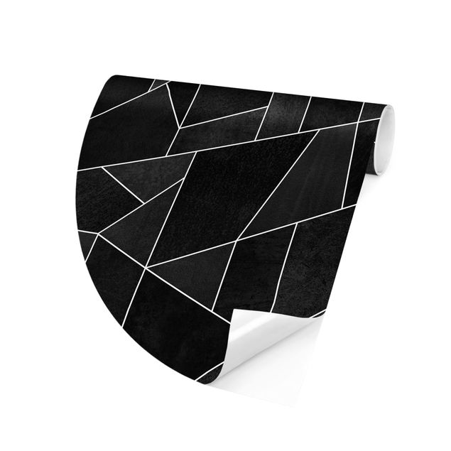 Carta da parati tessuto non tessuto Acquerello geometrico in bianco e nero