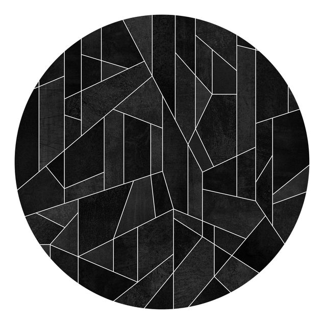 Carte da parati moderne Acquerello geometrico in bianco e nero