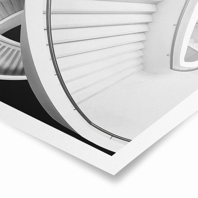 Stampe Architettura in bianco e nero di scale