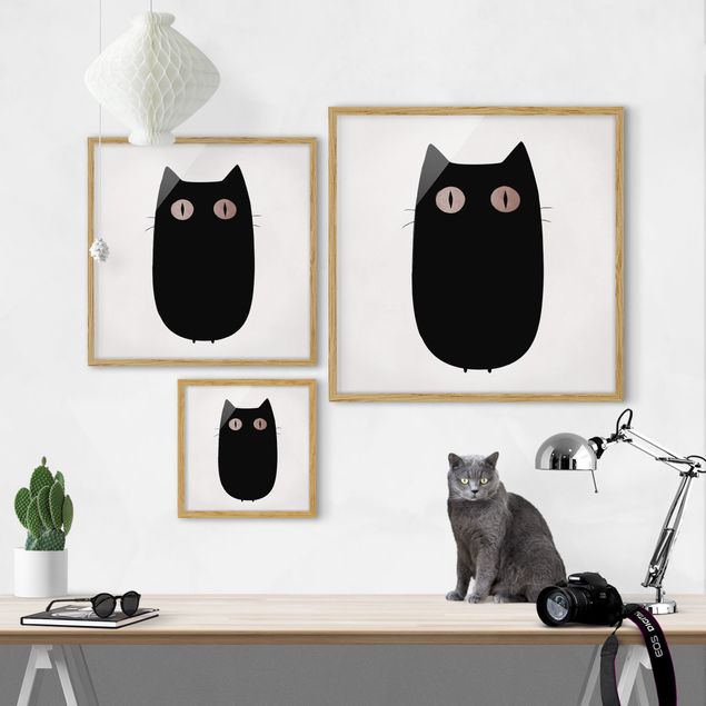 Quadri Kubistika Illustrazione di un gatto nero