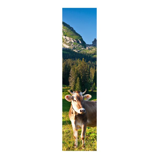 Quadri Rainer Mirau Prato alpino svizzero con mucca